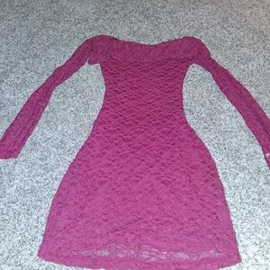 Elegant Pink Lace Dress